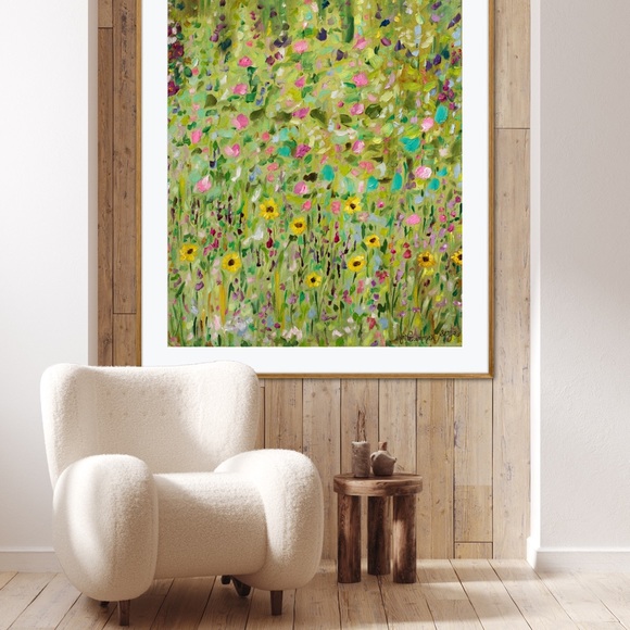 Flower Garden Wild Free Art Print Abstract floral whimsy cottagecore fairy decor - Picture 4 of 7